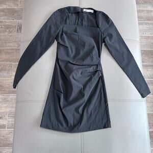 Zara Women's XS Gray Pleated Bodycon Mini Dress